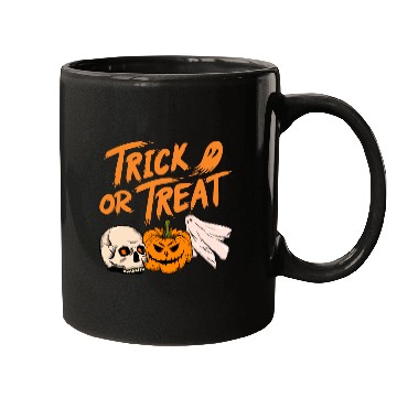 Discover Halloween scary pumpkin head, skull and ghost Mugs