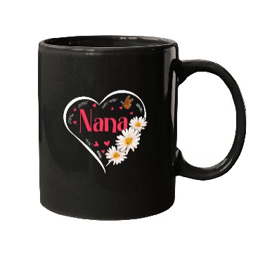 Discover Nana Daisy Flower Heart Women Grandma Mugs