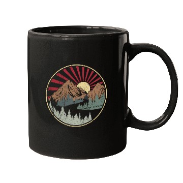Discover Mountains sun vintage Mugs