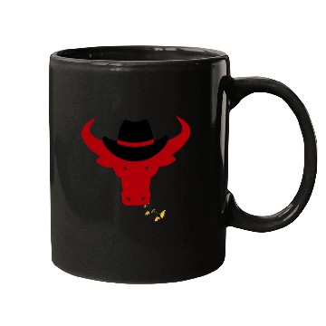 Discover BULL WITH COWBOY HAT Mugs