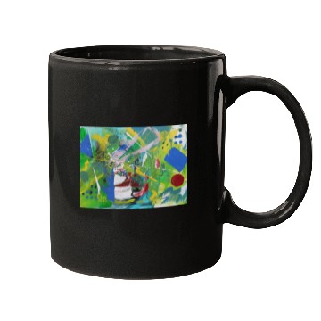 Discover DSCN2939 abstract art, green, red, blue art Mugs