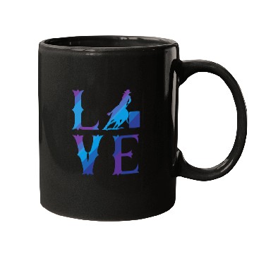Discover Rodeo Barrel Racing Love Distressed Blue Mugs