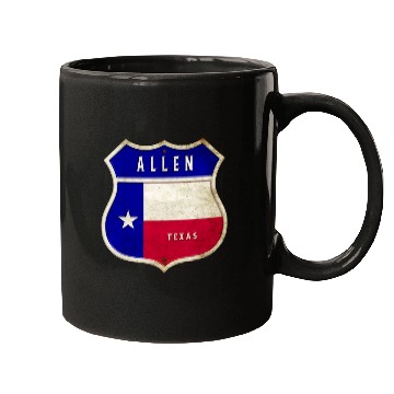 Discover Allen Texas crest flags design Mugs