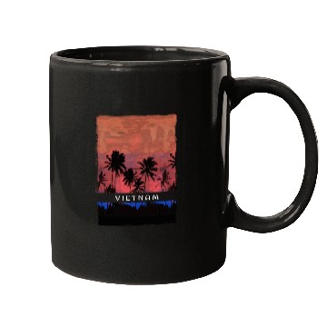 Discover Vietnam Vacation Souvenir Palm Tree Beach Mugs