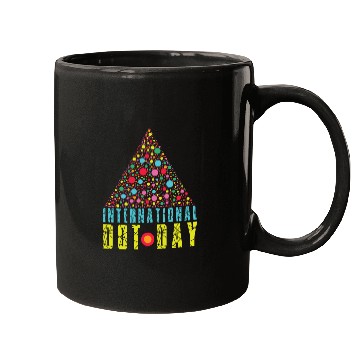 Discover Colorful Triangle Pattern International Dot Day Mugs