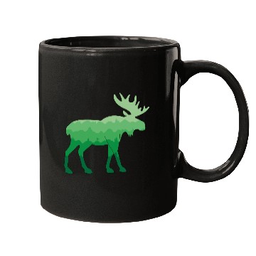 Discover Moose and Mountain Biker (Green) Mugs
