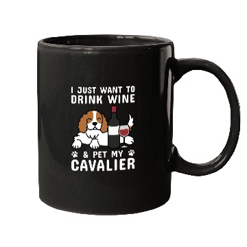 Discover Drink Wine Cavalier King Charles Spaniel Mugs