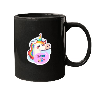 Discover Born This Way Pride LGBT Queer Unicorn Sticker Mugs