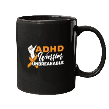 Discover ADHD Warrior Unbreakable Embrace Neurodiversity Mugs