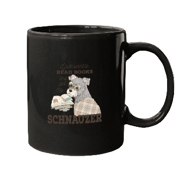 Discover Schnauzer Cartoon Book Lover Gift Mugs
