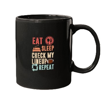 Discover Eat sleep check my lineup repeat fantasy football Mugs