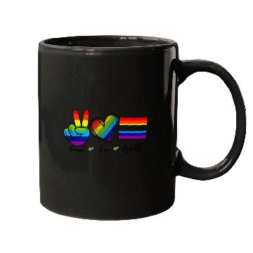 Discover Peace Love Equality - Rainbow LGBT Tolerance Mugs