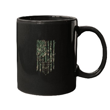 Discover Silhouette of a deer with camouflage american Mugs