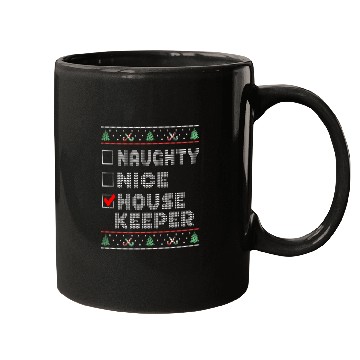 Discover Naughty Nice Housekeeper, Matching Christmas Mugs