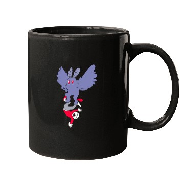 Discover Mothman Abducting Human Goth Cryptid Funny Mothman Mugs