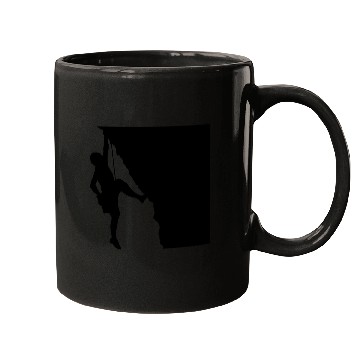 Discover Rock climbing mountaineering silhouette Mugs