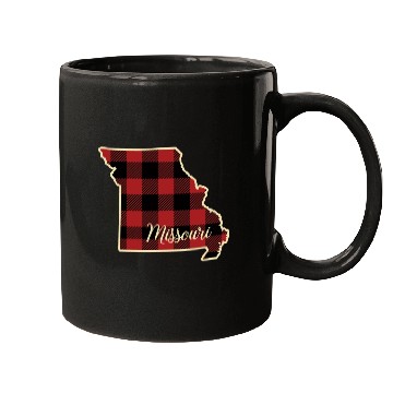 Discover Missouri Buffalo Plaid Silhouette Home State Pride Mugs