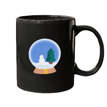 Discover Snow man snow globe Mugs