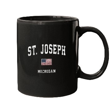 Discover St Joseph Michigan Mi Vintage American Flag Sports Mugs