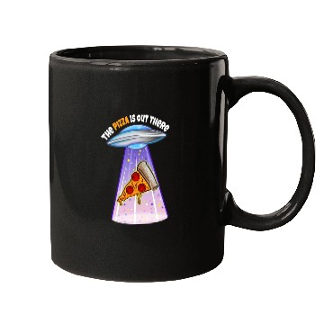 Discover Funny Pizza UFO Alien Abduction Mugs