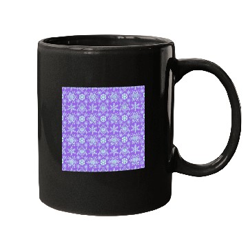 Discover Modern Snowflakes Pattern Purple Blue Mugs