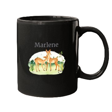 Discover Forest Animal Deer Flowers Name Marlene Mugs