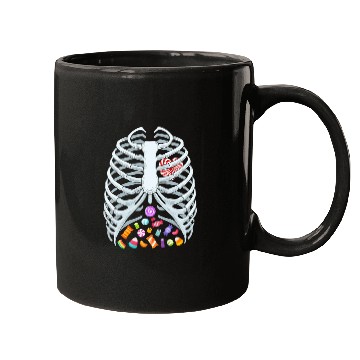 Discover Funny Candy Skeleton Rib Cage Halloween Costume Mugs