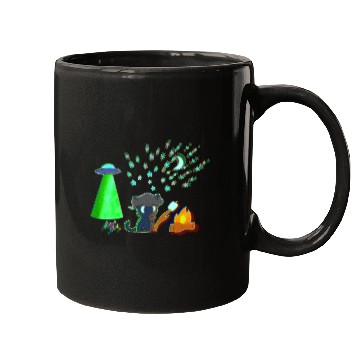 Discover Trick or Treat - Alien Camping Kitten Mugs