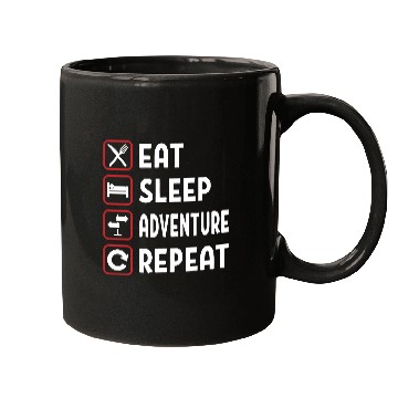 Discover Eat Sleep Adventure Repeat Mugs