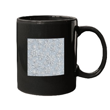 Discover Grey Snowflakes Pattern Mugs