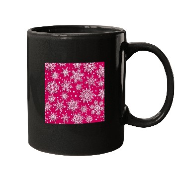 Discover Elegant Pink Snowflakes Pattern Mugs