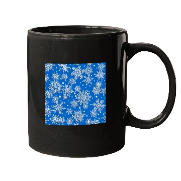Discover Blue Snowflakes Pattern Mugs