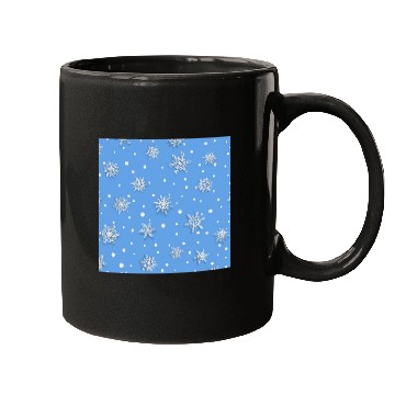 Discover Blue Snowflakes Pattern Mugs