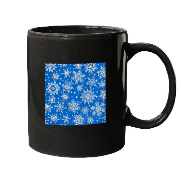 Discover Elegant Blue Snowflakes Pattern Mugs