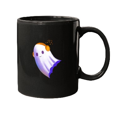 Discover A Ghost with headphones Mugs