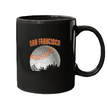 Discover San Francisco Vintage Skyline Baseball For Gameday Mugs