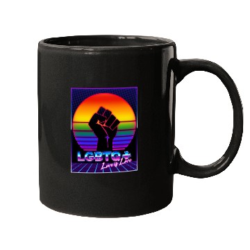 Discover LGBT Pride 80s Retro Vaporwave Sunset Mugs