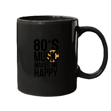 Discover 80s Music Makes Happy Music Lover Retro Musician Mugs