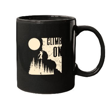 Discover Climbing Mountaineering Climber Mountains Hiking Mugs