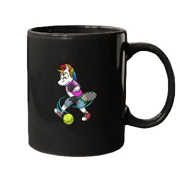 Discover Tennis PLayer Unicorn Tennis Mugs