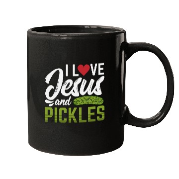 Discover I Love Jesus And Pickles Mugs