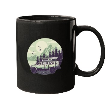 Discover Camping Car Mountains Mugs