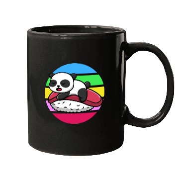 Discover Panda Sleeps On Sushi Mugs