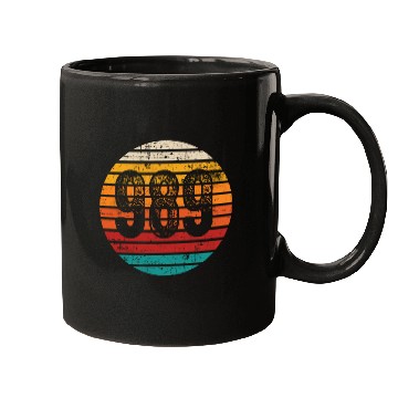 Discover Distressed Vintage Sunset 989 Area Code Mugs