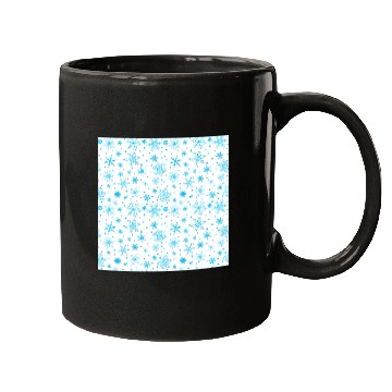 Discover Snowflakes Pattern Blue White Mugs
