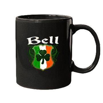 Discover Bell Irish Surname Ireland Flag Shield Shamrock Mugs