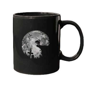 Discover Halloween Werewolf Full Moon Bats and Black trick Mugs