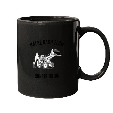 Discover Halal Cash Flow - Construction Edition Black Mugs