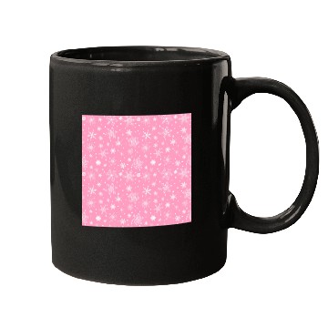 Discover Snowflakes Pattern Pink White Mugs