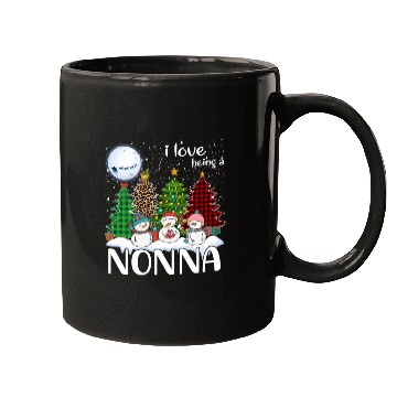 Discover I Love Being A Nonna Snowman Xmas Leopard Tree Mugs